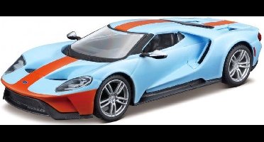 Bburago FORD GT 2017 Licht Blauw/oranje schaalmodel 1:32