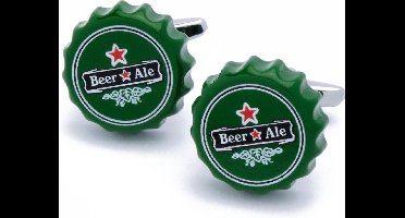 Manchetknopen - Bierdoppen Groen Beer Ale