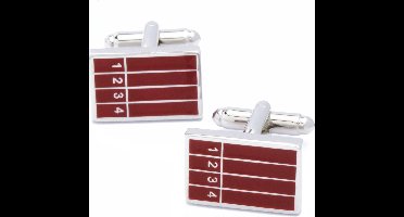 Manchetknopen - Atletiekbaan Sprinten Roodbruin