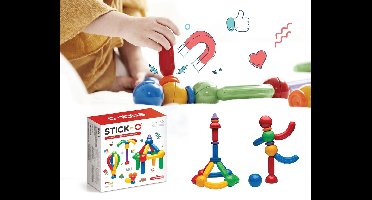 Stick-O Basic Set - 30 onderdelen -magnetisch speelgoed - speelgoed 1 jaar - peuter speelgoed jongens en meisjes - baby speelgoed - speelgoed jongens 2 jaar