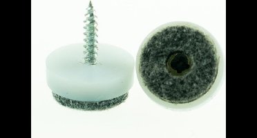 Verlofix Viltglijder Schroef Diam. 28mm Kunststof Wit 4stuks