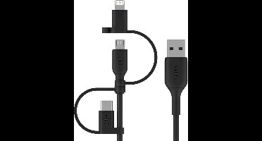 Belkin BOOST↑CHARGE™ Universele USB-kabel -  1 meter - USB-A /USB-C/Micro-USB/Lightning connector- Zwart