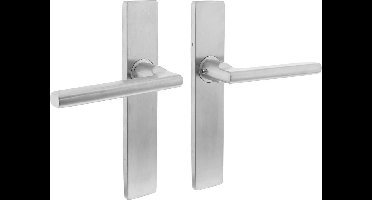 Intersteel Deurkruk Hoek 90° plat op rechthoekig schild blind rvs geborsteld