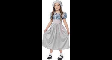 Smiffys - Victorian School Girl Kinder Kostuum - Kids tm 12 jaar - Grijs