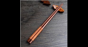 New Age Devi - Chop Sticks - Japanse Stijl Eetstokjes - Met onderlegger - Hout - kastanje - Bruin