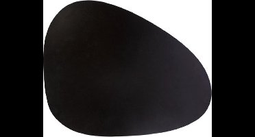 Placemat Lederlook Zwart 30.5x39cm Ei-vorm-organisch