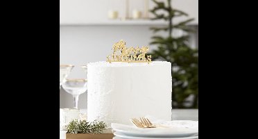 Gold Christmas - Cake Topper Merry Christmas (11 cm)