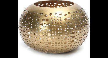 De Polka Stippen Kaarshouder - Goud - M