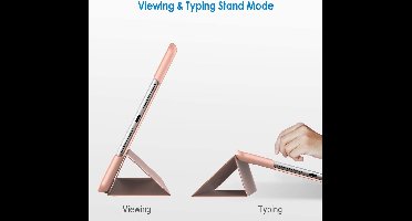 Tablethoes Geschikt voor: Apple iPad Air 1 / Air 2 / iPad 2017 / iPad 2018 Ultraslanke Hoesje Tri-Fold Cover Case - Rose Goud