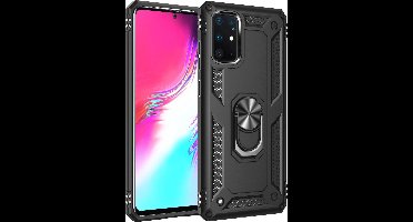 MaxVision's S20 Hoesje Kickstand Ring  Zwart - Anti-Shock Hoesje - Case Cover
