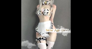 Sexy Cosplay Koe Kostuum Maid Tankini Bikini Badpak Verkeed party Rollenspel Beha En Panty Set Kousen
