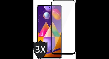 Screenprotector geschikt voor Samsung M31s - 3x Glas Full Screen Protector