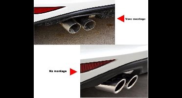 uitlaat sierstuk trim eindstuk Chrome rvs geschikt voor Audi A4 A5 Tsi Tfsi Tdi Quattro Cabrio Sportback Avant
