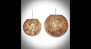 Hanglamp woonkamer slaapkamer Design Bol gold capiz schelp 50 cm