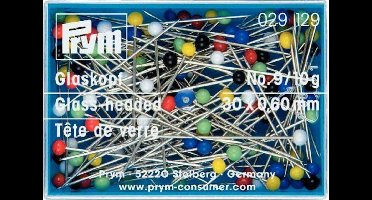 Prym kopspelden - art. 029 129 - Glaskopspelden 0.60x30mm - No. 9 - 10 gram ca. 100 spelden