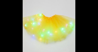 LED Lichtgevend Rokje - Tutu - Geel - Mini - Met Gekleurde RGB Verlichting - Voor meisjes