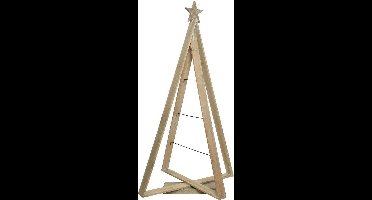 Snowflake Kerstboom hout metalen lijnen 114x22x64