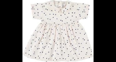 Trixie Jurk Leaves Meisjes Katoen Wit/blauw Maat 104