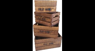 Bruine houten fruitkratten