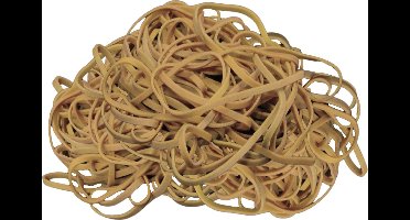 1 kg - Elastiek -  naturel - diameter 80mm - breedte 3mm - in zak - ca 850 stuks