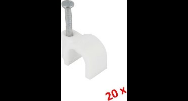 EXIN kabelclips | 4 mm rond | wit | 20 STUKS