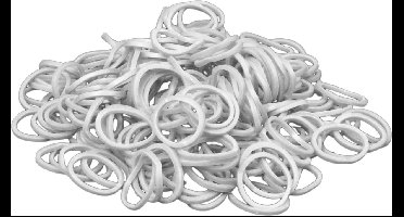 1 kg - Elastiek - wit - diameter 15mm - breedte 1,5mm - in zak - ca 6000 stuks