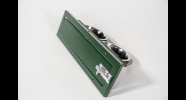 Black Beauty Vogel Voederdraaiplateau in groen Ral 6009 – 2 rvs bakken