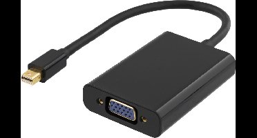 DELTACO DP-VGA13-K Mini DisplayPort-naar-VGA-adapter, Full HD in 60Hz, Zwart