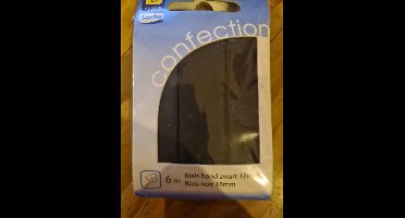 6M Biaisband zwart 18mm sorbo