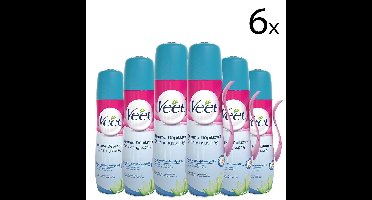 Veet Expert Ontharingsspray - Gevoelige huid voor Benen & Lichaam - Met aloë vera en Vitamine E - 150ml x6