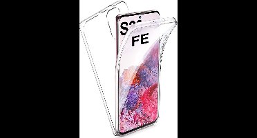 Hoesje geschikt voor Samsung Galaxy S20 FE - 360 Graden Case 2 in 1 Hoes Transparant + Ingebouwde Siliconen TPU Cover Screenprotector