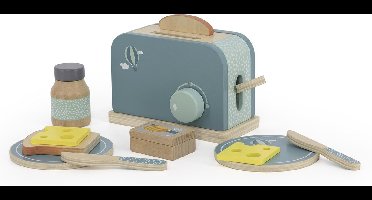 Label Label - Houten Broodrooster - Groen - FSC Hout - 11 Delen met Boterhammen, Kaas, Jam & Meer - Geschikt voor Kindjes vanaf 3 Jaar