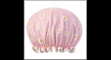 Dikke 1Stuks Douche muts - Shower Cap - Pink Daisy - Waterdicht - BadMuts  - Dubbele Laag - Douchemuts Haar Cover Bedekking - Vrouwen Benodigdheden DoucheCap Badkamer Accessoires