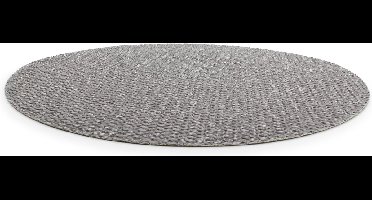 Set van 4 grijze ronde placemats / onderlegger - 42cm - handwas
