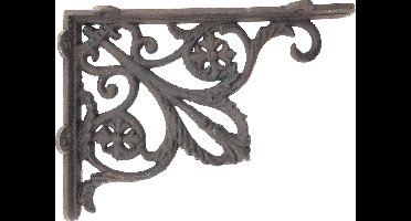 Plankdrager, Schap drager  - Wandhaak Gietijzer 17 x 24 cm - Oud Bruin - Brocante