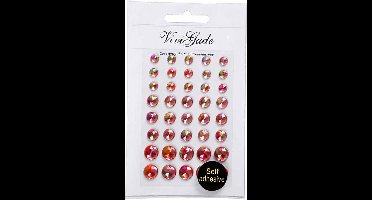 Strasstenen, afm 6+8+10 mm, rood, 40 stuk/ 1 doos