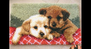 Vervaco - Knooptapijt kit - Labradorpups - PN-0143943 - Borduren - Borduurpakket - Borduurpakket volwassenen - Borduurpakket kind