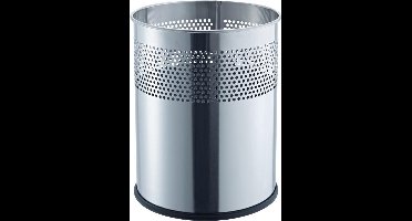HELIT Metalen prullenbak - 15 liter - Metaal - RVS - dxh 260x315 mm