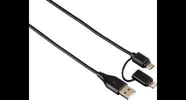 Hama 2 in 1 Micro USB en lightning kabel 1.2m