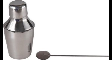 Mini Cocktailshaker met roerstaaf, 200 ml.