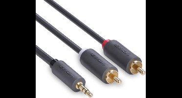 2 RCA male naar 3.5mm Audio Jack male kabel - 1 Meter