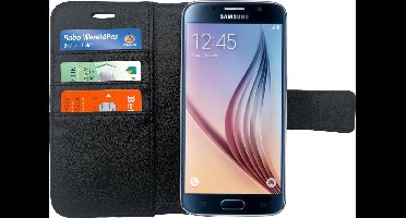 Hoesje geschikt voor Samsung Galaxy S6 Book Case Portemonnee - Cover voor 3 Pasjes Zwart