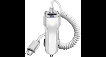 Shop4 - Micro USB Autolader Snellader 2.1A - Wit