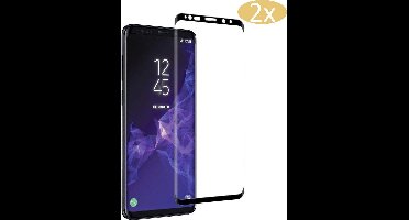 2x Screenprotector geschikt voor Samsung Galaxy S9 - Volledig Dekkend Full Coverage Screen Protector Zwart - van iCall