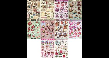 10x 3DA4 Knipvellen - Voor elk wat wils - Maak prachtige kaarten en scrapbook
