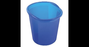 HELIT Afvalbak - 13 liter - Kunststof - Blauw transparant - dxh 280x300 mm