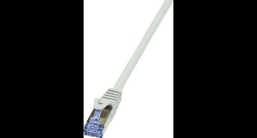 Logilink Cq4011S Rj45 Netwerk Aansluitkabel S/Ftp 0.25 M Wit Vergulde Steekcontacten Vlambestendig Snagless