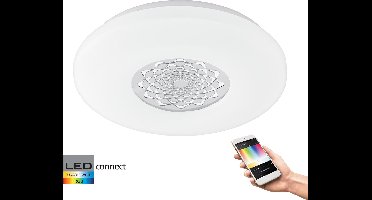 EGLO Connect Capasso-C - Wand/Plafondlamp - Wit en gekleurd licht - Ø340 - Wit/Chroom