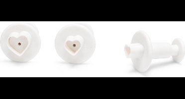 uitsteekvormen hart kunststof wit 3-delig