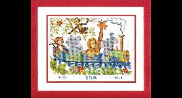 borduurpakket 70.657 jungle, geboorte, dierentrein